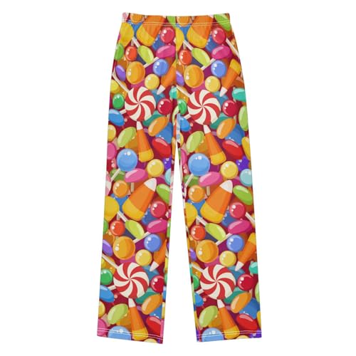 ZZXXB Halloween Candies Boys Long Pants Soft Trousers Elastic Waist Kids Lounge Bottoms with Pockets S-XL