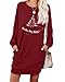 PrinStory Pulloverkleid Damen Weihnachten Winter Langärm Winterkleider Sweatkleid Lässig Rundhals Freizeitkleid Mit Taschen (Weihnachtsbaum, L)