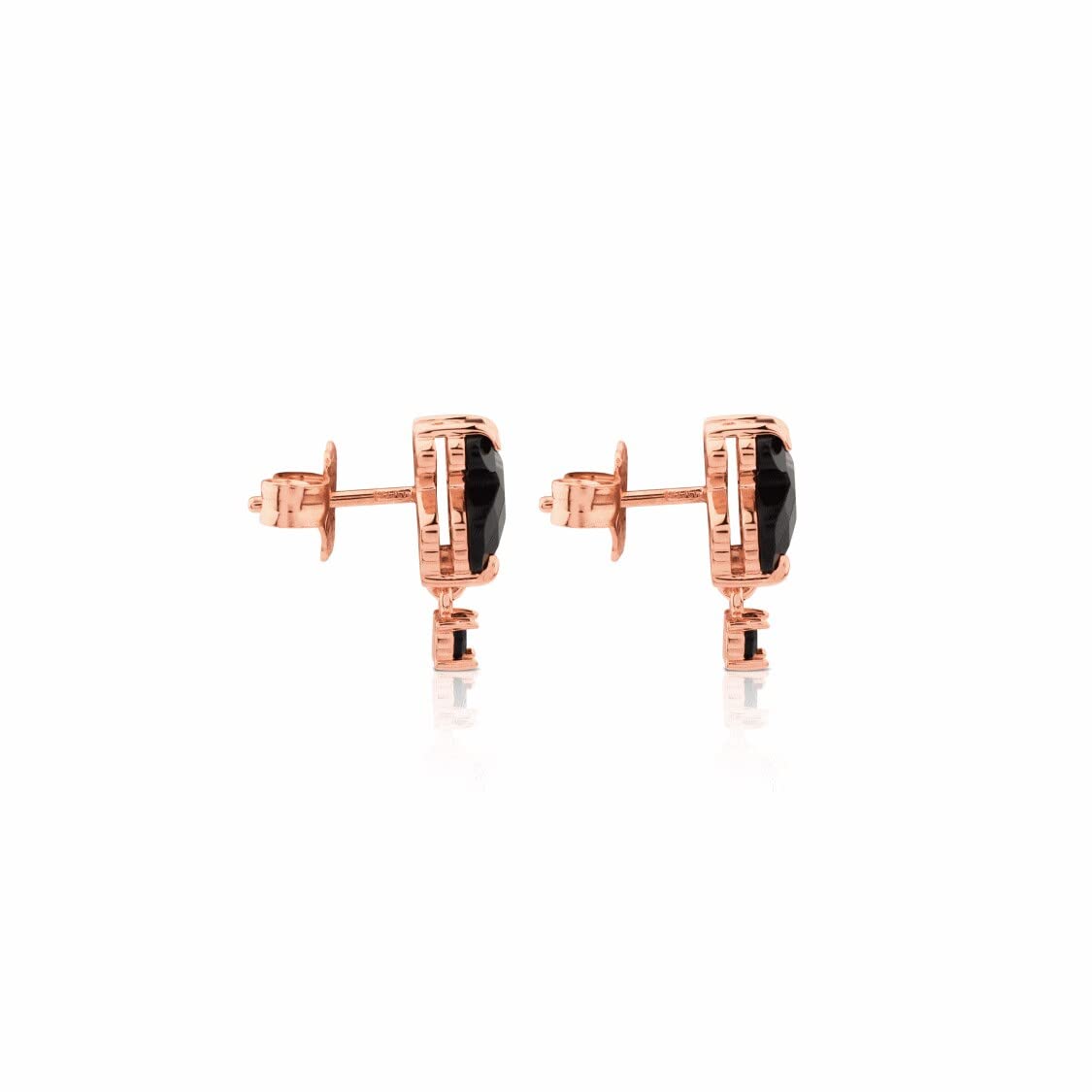 TOUS Pendientes con Baño de Oro 18Kt sobre Plata para Mujer con Motivo Oso 0,9 cm Onix y Perla Cultivada Espinela, Fino y Elegante, Colección Erma
