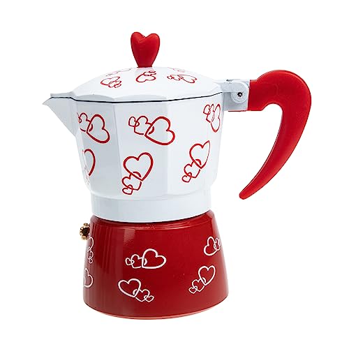 HOLIDYOYO olla verter a mano cafetera expreso térmico ollas de moca hogar cafetera portátil cafeteras portatiles espresso machine moca de aluminio cafetera de preparación manual rojo
