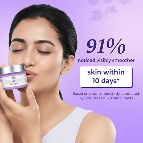 Image of VINR 1% Retinol Night Cream For Anti Aging Cream For Reduce Wrinkles & Anti-Aging | Non Sticky & Oil Free Moisturizer with 1% Niacinamide, 1% Ceramide| Anti Aging Cream For Women & Men For All Skin Types - 50gm (Pack of 5)