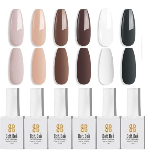 Image of Nail gel polish Set of 6, Quick Drying Nail Polish, Glossy Gel Finish Nail Kit | Highly Pigmented & Long Lasting Nail Enamel, Chip Resistance 15ml Each, Gift Set for Women Vacay Vibes