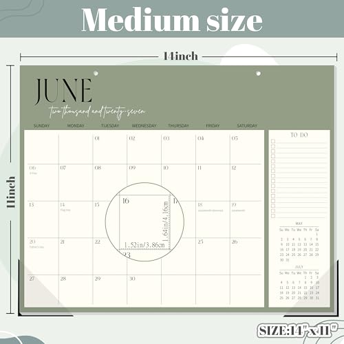 Image of Guasslee Desk Calendar 2026-2027(Jun. 2026 - Dec. 2027), 19-Month School Year Compact Desktop & Wall Calendar, 14 inch x 11 inch Thick Paper Monthly Planner for Small Space, Home Office, Dorm & School