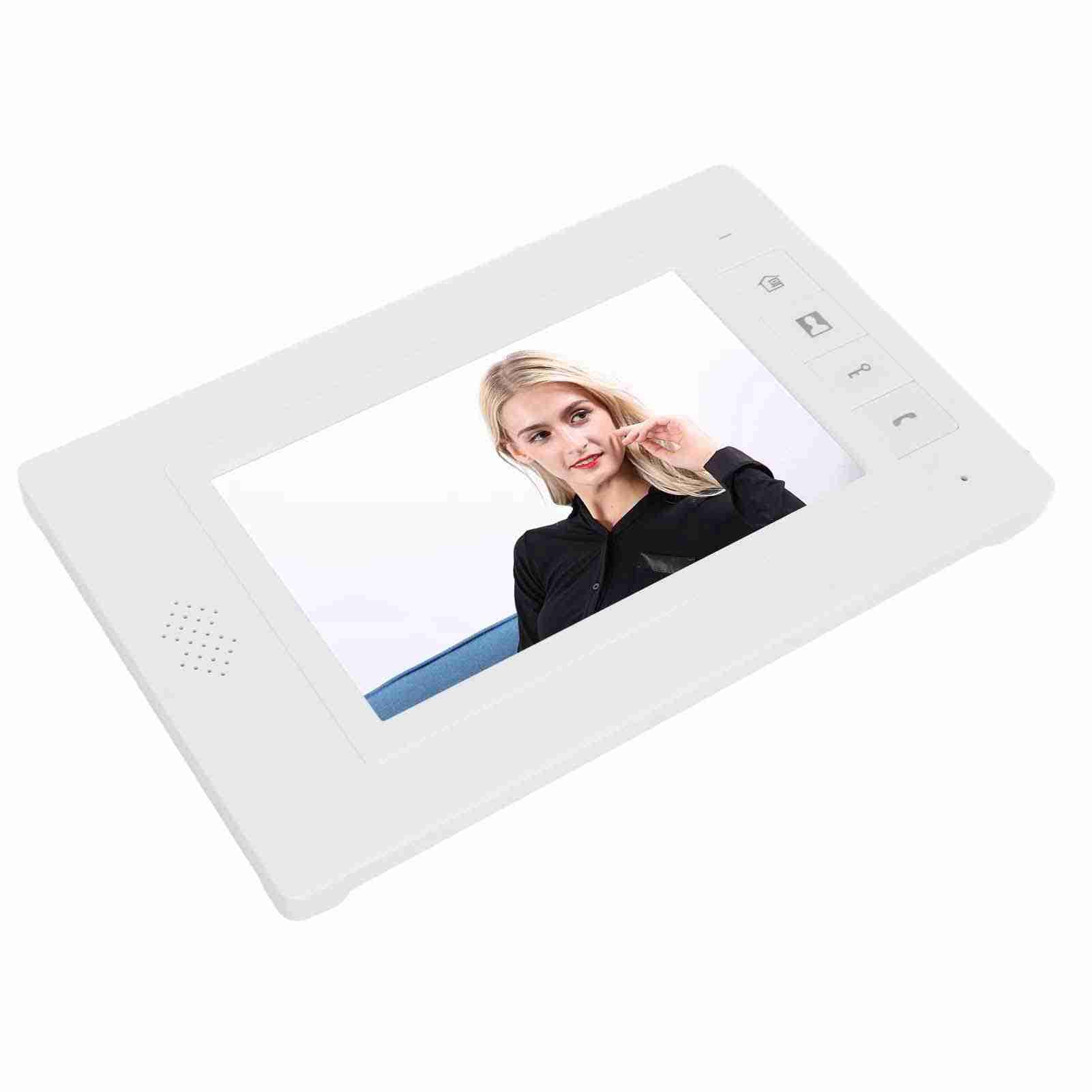 Dwa 7-calowe monitory TFT i jedna kamera zewnętrzna - Czteroprzewodowy system wideodomofonowy z dwukierunkowym połączeniem i zdalnym odblokowaniem - Wyświetlacz True Color i