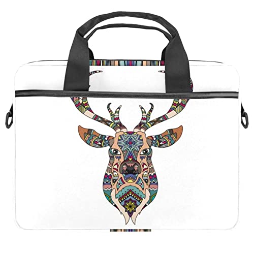 Sac ordinateur 13 à 14.5 pouces multicolore motif renne de noël mallette de transport compacte