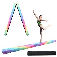 FCOUMY Trave Ginnastica Pieghevole 240 cm in Pelle PU, Trave di Equilibrio Ginnastica con Fondo Antiscivolo, Trave Ginnastica Artistica per Bambini, Principianti e Ginnasti Professionisti