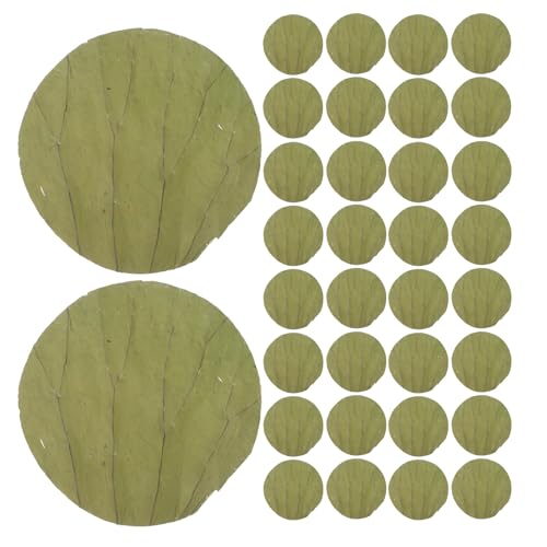 PERSELOSO 100個入り 乾燥蓮の葉 寿司皿装飾 16cm 円形 アジアンフードラップ 使い捨てプラッターライナー 食用食品プレゼンテーションシート パーティーケータリングラッパー