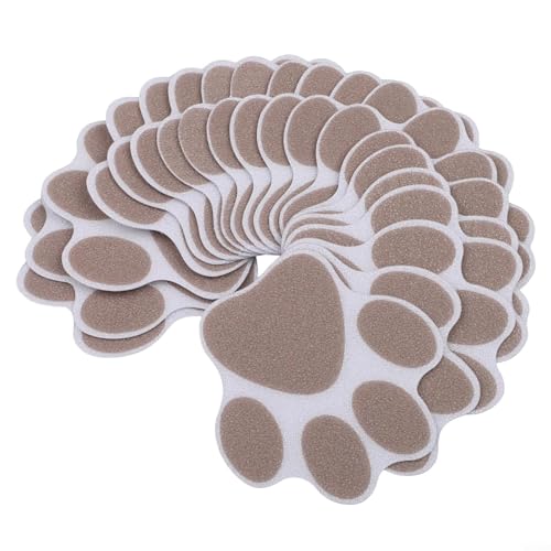 Lot de 20 rubans adhésifs antidérapants pour tapis de bain et de douche avec motif empreintes de pattes pour salle de bain et douche, offrant sécurité et performance durable (noir)