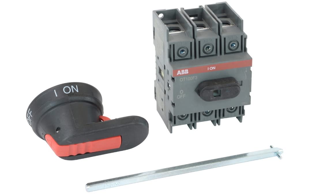 ABB OT100B6-170 Disconnect Switch Kit, 3 Poles, 600 VAC, 100 A, 40 hp, Manual, Pistol Handle Actuator