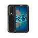 Produktbild qichenlu Panzer Rüstung Schwarz Alu Hybrid Silikon Metall Gehäuse für P30,Integriertes Display Schutz Glas Outdoor Case Ganzkörper Stoßfeste Hülle für Huawei P30