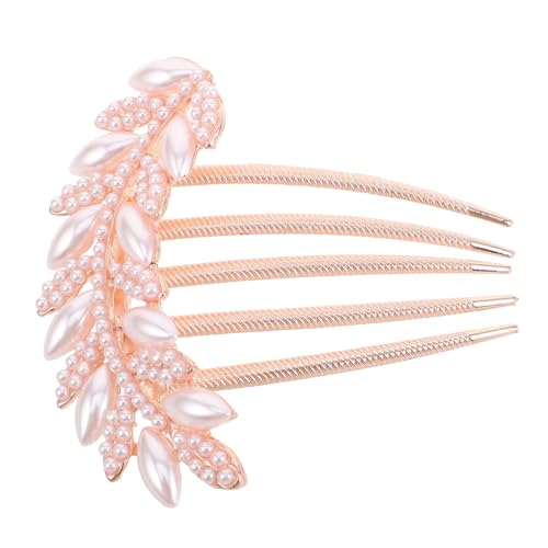 WEKADRIN エレガントな模造真珠のヘアコーム 結婚式用ヘアアクセサリー 花