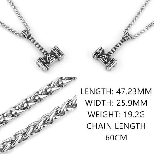 Pendentif marteau de Thor collier amulette finitions forgées