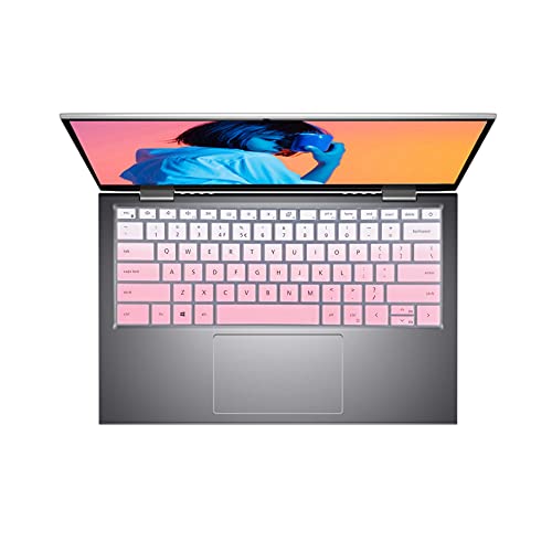 Keyboard Cover for New Dell Inspiron 14 5000 (Model 5410 5415 5418 Laptop), Dell Inspiron 7000 2-in-1 14" 7415, Dell Inspiron 13 5310, Dell Latitude 3320 3420 Protective Skin-OmbrePink