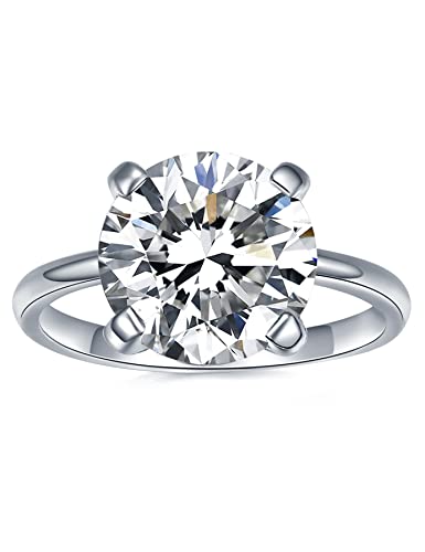 IMOLOVE 4ct Moissanite Engagement Ring Wedding Solitaire Ring for Women Lab Created Diamond Promise...