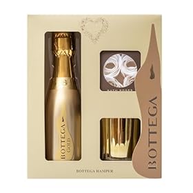 Bottega Gold Prosecco Gift Set - Bottega Gold DOC 200ml, 11% ABV, Scented Candle & Luxury Bath Roses, Pamper Gifts For Women - Alcohol Gift Sets for Ladies, New Mum Gifts, Christmas – BEAMS INTERNATIONAL