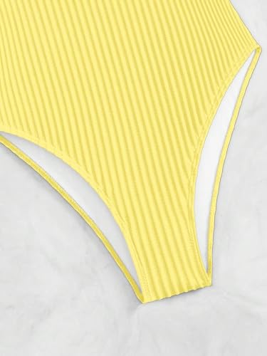 Women's Swim Summer Beach Plain V Neck One Piece Bikinis Swimsuit Beachwear Bathing Suit for Women4