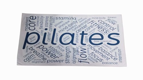 Generic Workout Towel for Pilates Mat Routines, Pilates Reformer Work, Yoga Mat Routines/Flows, and More; Absorbent, Sweat-Wicking, Lightweight (Microfiber, Blue)
