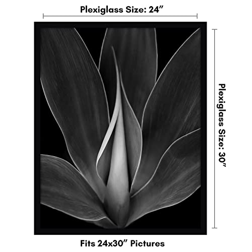 Americanflat 24x30 Picture Frame with Polished Plexiglass - Black Picture Frame - Wide Photo Frames Made of Engineered Wood for Vertical or Horizontal Wall Display - Epic Collection - Black