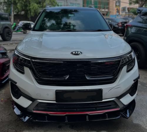 Image of ABS Quality Glossy Black Kia Seltos Front Bumper Splitter Lip Diffuser Dedicated for Kia Seltos Durable Aerodynamic & Sport Appearance Splitter for New Model