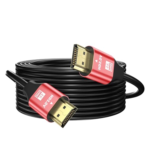 grofyllaa 4K Cable Hdmi 10 m, Hdmi de alta velocidad 2.0 Cable 4K@60Hz 2K@120Hz, conector chapado en oro HDCP 2.2 &2.3 para HDTV/Blu Ray reproducción/proyectores/portátiles /PS4/PS5 (rojo)
