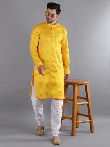Image of Uri and MacKenzie Embroidery Silk Men's Kurta Pyjama Set