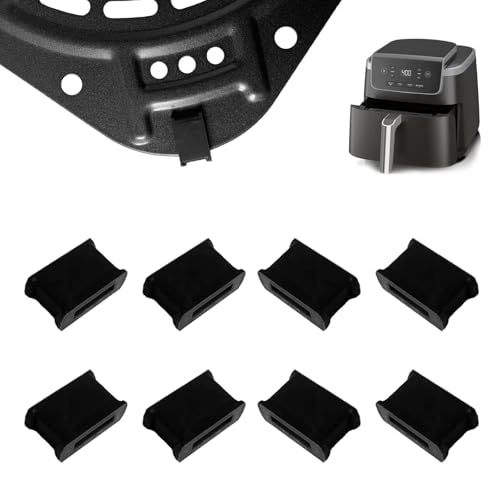 Rhsaae 8PCS Air Fryer Silicone Rubber Bumpers for Ninja 5QT AF141 AF142/6.5QT AF181 AF182AMZ Air Fryer Pro, Upgraded Silicone Rubber Feet Tabs Pads Tips Sides Parts Stoppers Spacers Supports for Ninja