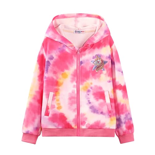 Image of weLaken Unicorn Sweatshirts for Girls Thick Cotton Pullover Tops Fall Winter Children Girls Clothing
