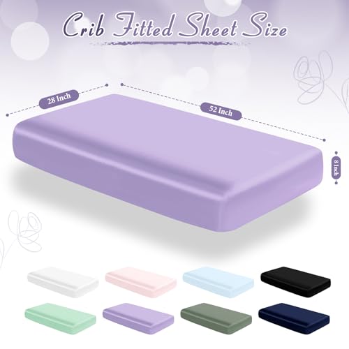 Image of Entisn 28x52 Satin Fitted Crib Sheet 2 Pack, Light Purple
