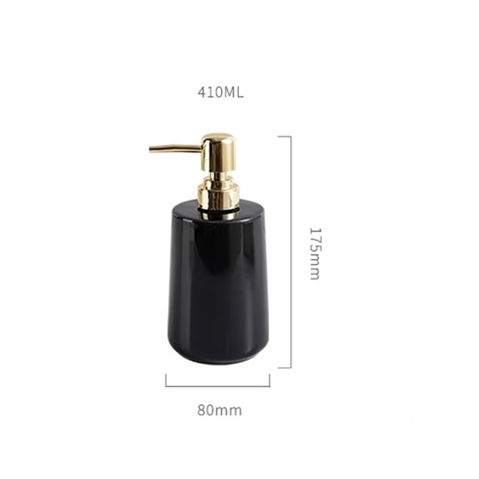 Dispenser di Sapone Liquido per Bagno in Ceramica con Pompa Dorata per Piatti e Cucina, 13,8 oz, Ricaricabile, da appoggio, per lozione e doccetta.