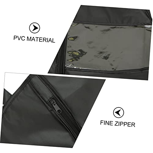 Vaguelly 1pc Multipurpose Storage Bag Sturdy Black Garment Bag for Coats and Suits Space-saving Clothes Cover Half Transparent Design for Easy Storage and Access3