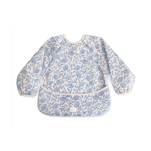 Image of mushie Long Sleeve Baby Bib | Water Resistant Adjustable Fit for Ages 6-24 Months
