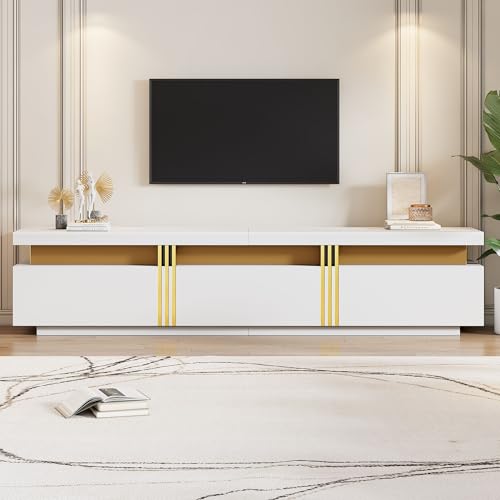 Facile da pulire: la superficie lucida antigraffio si pulisce senza sforzo. La struttura robusta supporta fino a 50 kg, garantendo un'unità di intrattenimento di lunga durata per salotti. Design versatile adatto a vari stili di arredamento, rendendolo una scelta ideale per la tua casa. Goditi un'aggiunta funzionale ed elegante al tuo spazio abitativo.