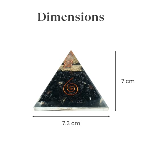 Image of Astrotalk Black Obsidian Resin Pyramid | Protection, Grounding & Healing Energy Pyramid | Vastu Items for Home Decor | Office Table Decoration Items | Gift for Man & Woman