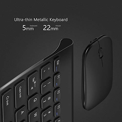 Teclado y ratón inalámbrico Seenda negro para organizar tu escritorio sin enredos 2