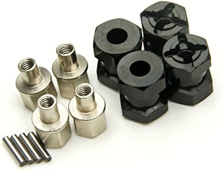 A Set of Aluminum Alloy 12mm Wheel Hub Hex Drive Adaptor + 15mm Offset for 1:10 Axial SCX10 /Wraith RC Crawler Car (Black, 15mm) — view 4