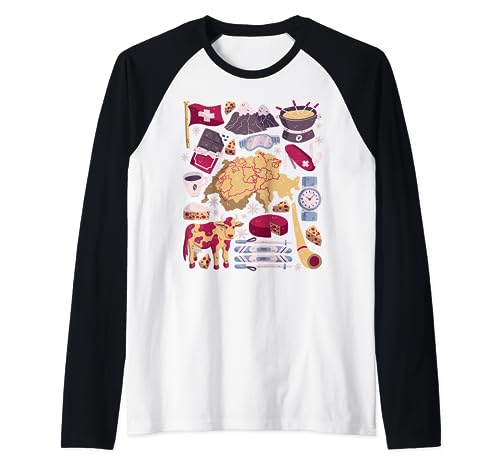 Suisse Doodles Alpes Fromage Zurich Genève Bâle Berne Manche Raglan