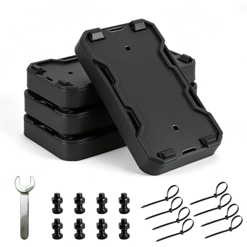 Glieskir RV Stabilizer Jack Pads 4 Pack Non Slip Trailer Jack Pads with 2 Mounting Methods RV Leveling Pads for Travel Trailer Camper Includes 8 Zip Ties 8 Bolt Nut Sets and Wrench