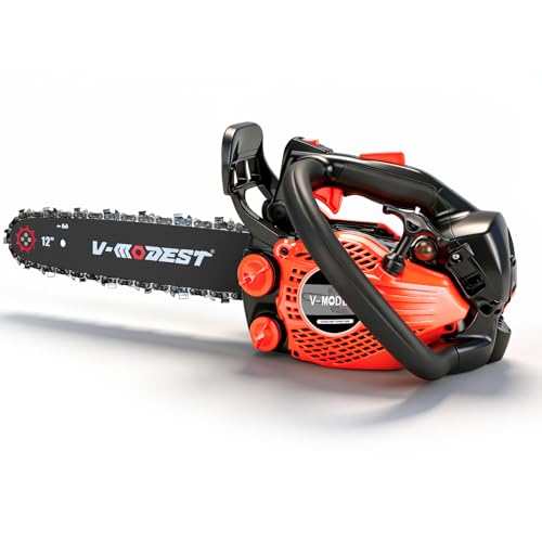 V-MODEST Top Handle Chainsaw, Gas Chainsaw 12 inch, 25cc