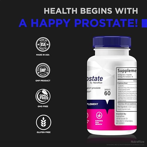 NutraRize EZ Prostate Capsules, All-Natural Formula to Maintain Prostate Health, Premium E Z Prostate Support Pills, Official EZProstate Pastillas Review (60 Capsules)