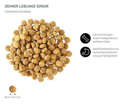 Dehner Hundefutter Senior, Trockenfutter, für ältere Hunde, Geflügel, 12 kg