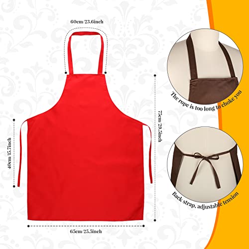 14 Packs White Aprons Red Wine Blue Green Black Coffee White Paint Apron Machine Washable Blank Bib Apron Plain Aprons For Adults Kids Long Tie Unisex Aprons For Cooking Bbq Diy Painting Crafting #TOP1