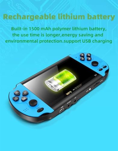 VIMZEE PREMIUM New 2025 X7 Handheld Kids Game Console 4.3 Inch Updated Video Game Console 1 Player Double Rocker 8GB Memory Built in 3000+ Games Mp5 Game Controller, Support AV/TV Output 6 41zwpUynqEL