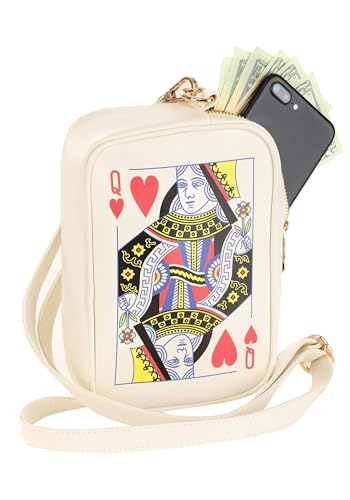 elope Queen of Hearts Card Costume Purse - 100% Polyester, Faux Leather, Removable Adjustable Shoulder Strap3