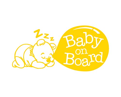 Image of Stick It On Decals Pooh Baby On Board 7"x4" Car Decal/Sticker