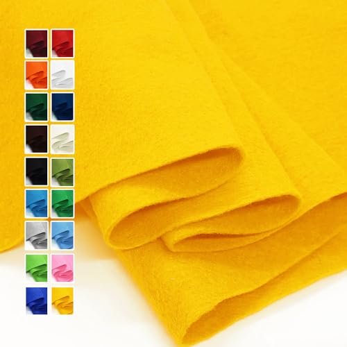 Yellow Felt Fabric 36 X 36(1 Square Yard) 1.6mm Thick Soft and Durable Flexible Craft Felt by The Yard for Sewing DIY Art Craft Project Decorations