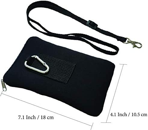 Image of Tainada Women Cell Phone Neoprene Shockproof Zipper Sleeve Case Bag Pouch w /Carabiner, Neck Lanyard, Belt Loop Holster for iPhone 17 /16 /15 Pro Max, 16 /15 Plus; Samsung S25+, S24, A56 (Purple Floral)