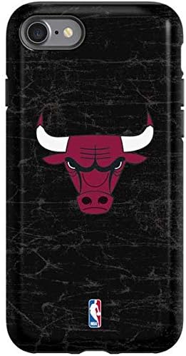 Skinit Pro Phone Case Compatible with iPhone SE (2nd & 3rd Gen) - Officially Licensed NBA Chicago Bulls Black Distressed Design