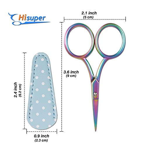 Hisuper Crafting Scissors Sewing Small Embroidery Scissors Straight Sharp Shears Scissor Diy Tools With Leather Scissors Cover For Crafting Needponit Diy Artwork Cross Stitch 3.6 Inch Scissors #TOP1
