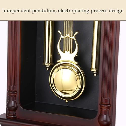 Reloj de pared con péndulo, reloj retro para abuelo, silencioso, funciona con pilas, reloj decorativo para sala de estar, 60 cm de altura