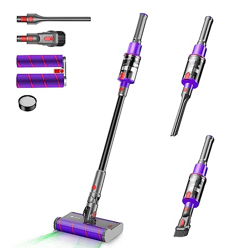 UMLo Dual Roller Cordless Vacuum Cleaner, 23Kpa Powerful Cordless Stick Vacuum, 360° Flexible Glides, Rechargeable Lightweight Cordless Vacuum Up to 45min Runtime, for Floor, Tile, Low Pile Carpet UMLo Dual Roller Cordless Vacuum Cleaner, 23Kpa Powerful Cordless Stick Vacuum, 360° Flexible Glides, Rechargeable Lightweight Cordless Vacuum Up to 45min Runtime, for Floor, Tile, Low Pile Carpet